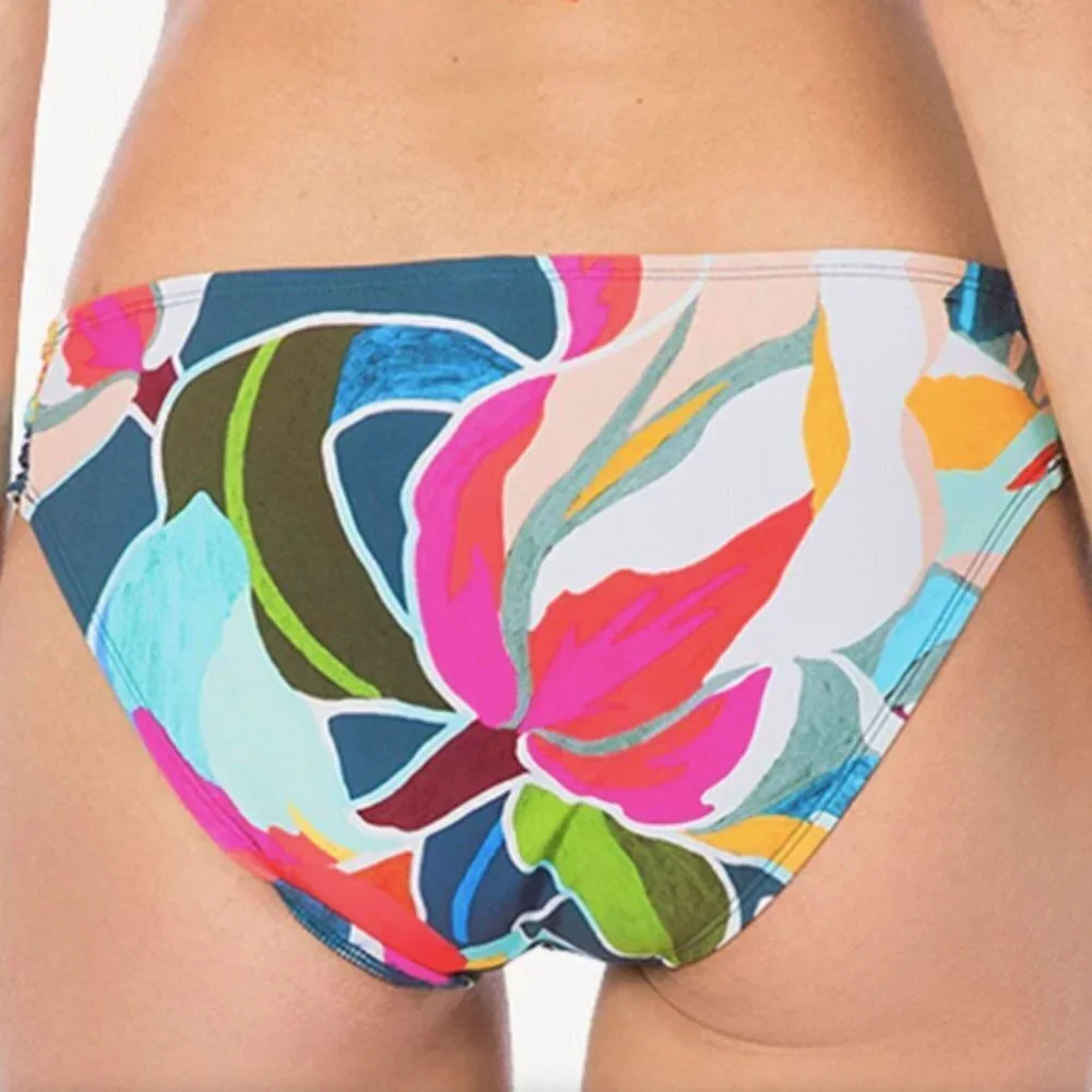 NWT La Blanca Go Flo-Ral Shirred Hipster Bikini Bottom